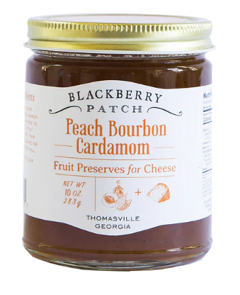 Black Berry Patch Peach Bourbon Cardamom Fruit Preserves for Cheese